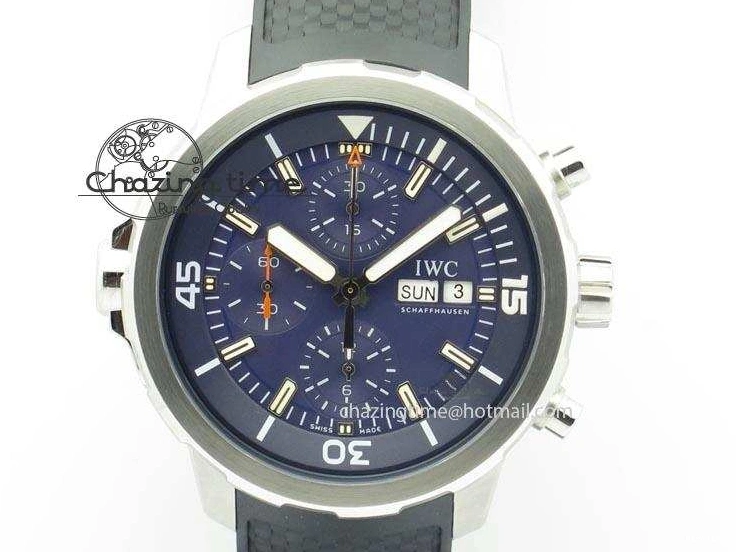 MIROTIME 0512 Aquatimer Chrono IW376803 V6F 1:1 Best Edition Blue Dial On Rubber Strap A WellDesigned 7282